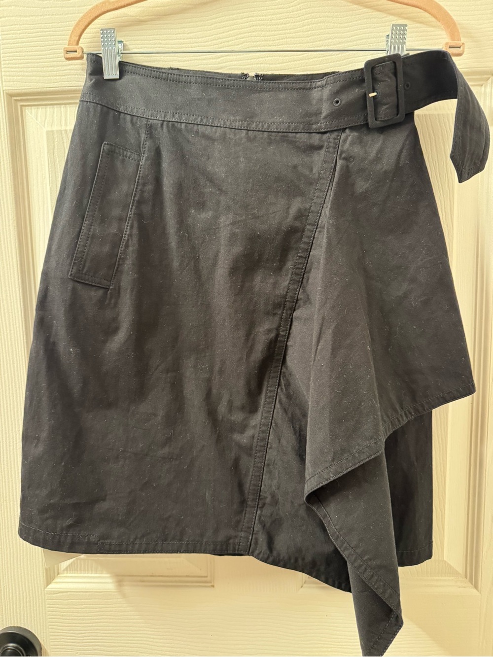3.1 Phillip Lim Black Asymmetrical Belted Skirt Size 2